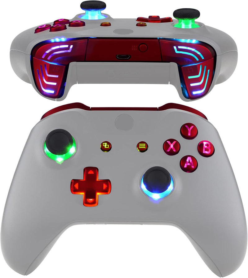 eXtremeRate LED Taste für Xbox One S/X Controller,Leuchttasten Bleuchtung Knöpfe D-pad Sticks ABXY M