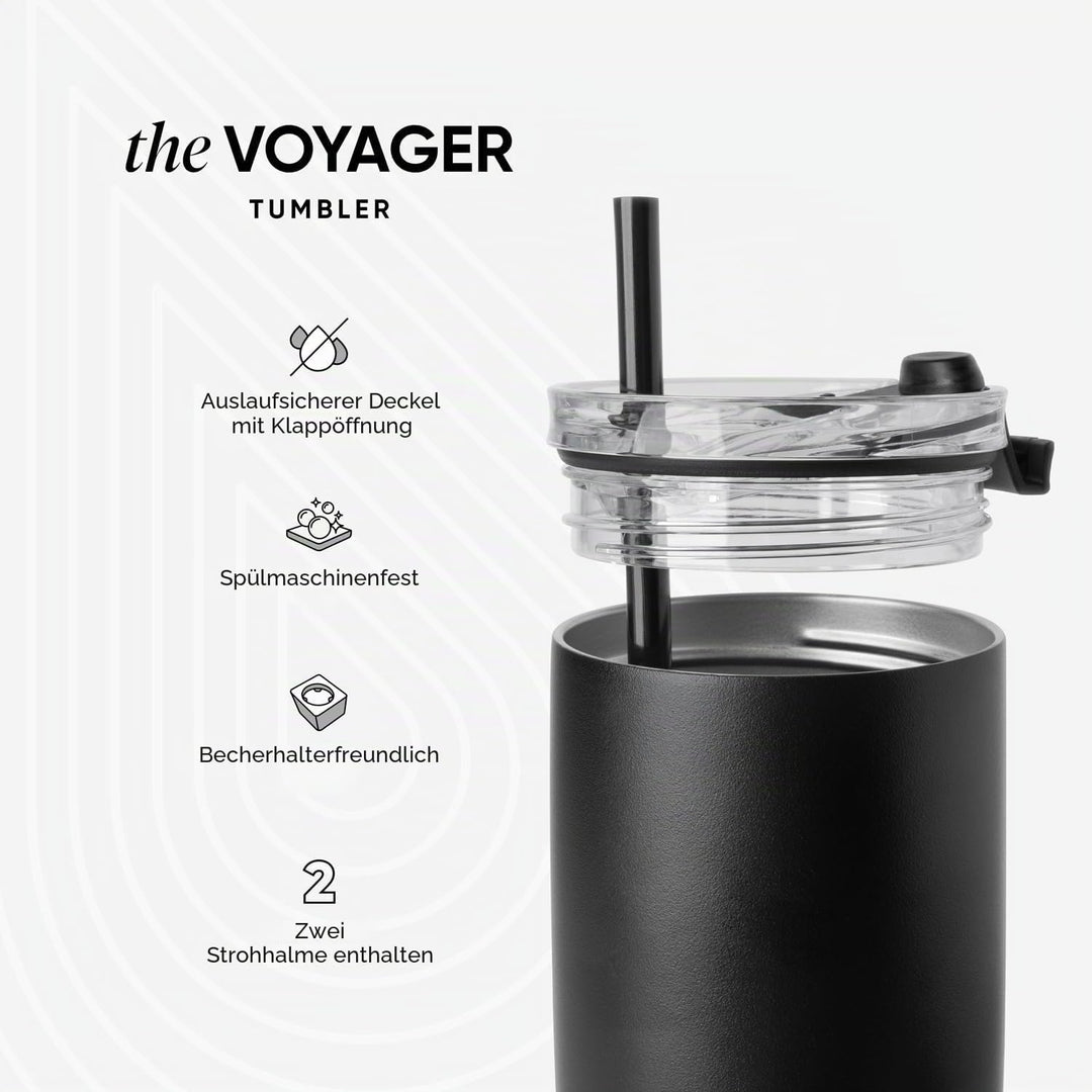 Simple Modern Thermobecher Kaffeebecher to go mit Klappdeckel | Isolierter Edelstahl-Kaffeebecher |