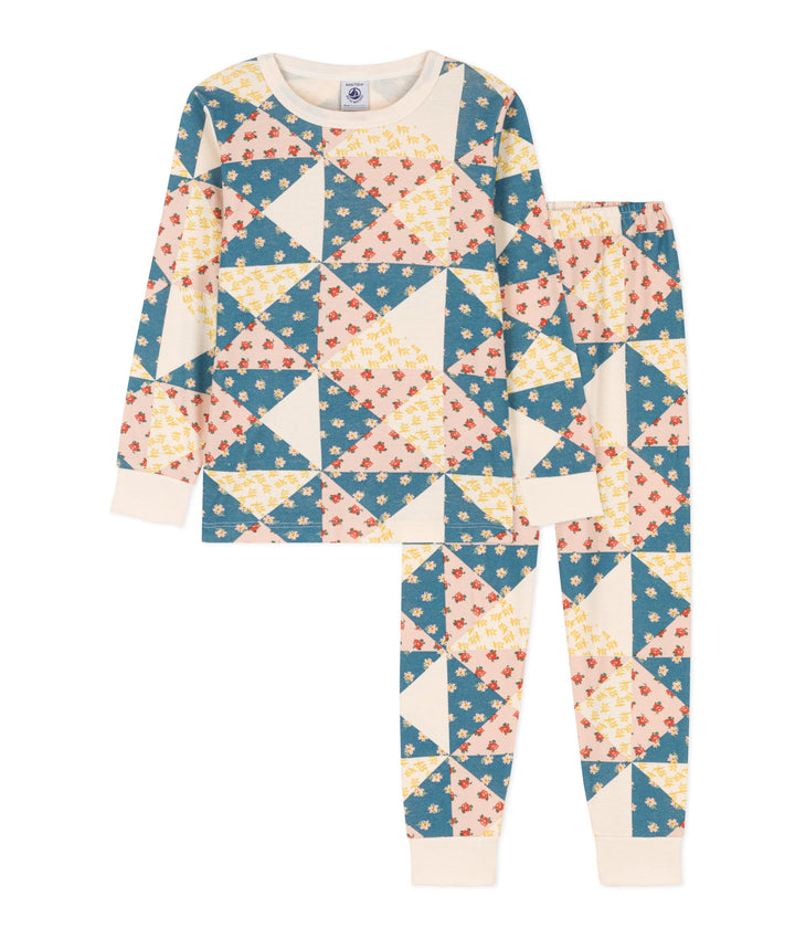 Petit Bateau Mädchen Pyjama 4 Jahre Weiss Avalanche / Mehrfarbig, 4 Jahre Weiss Avalanche / Mehrfarb