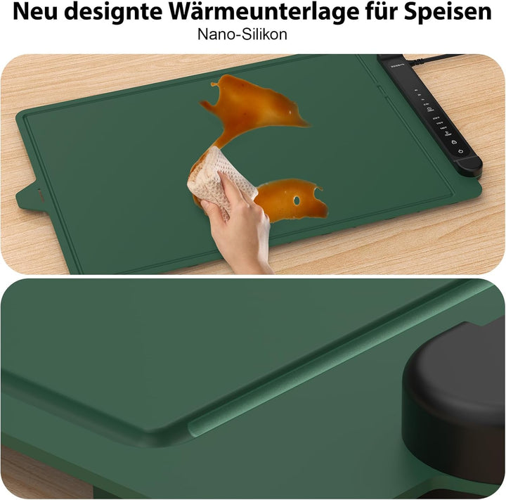 Silikon Warmhalteplatte Elektrisch für Speisen: 60×40 cm Tragbare Regelbar Wärmeplatte Essen Kueche