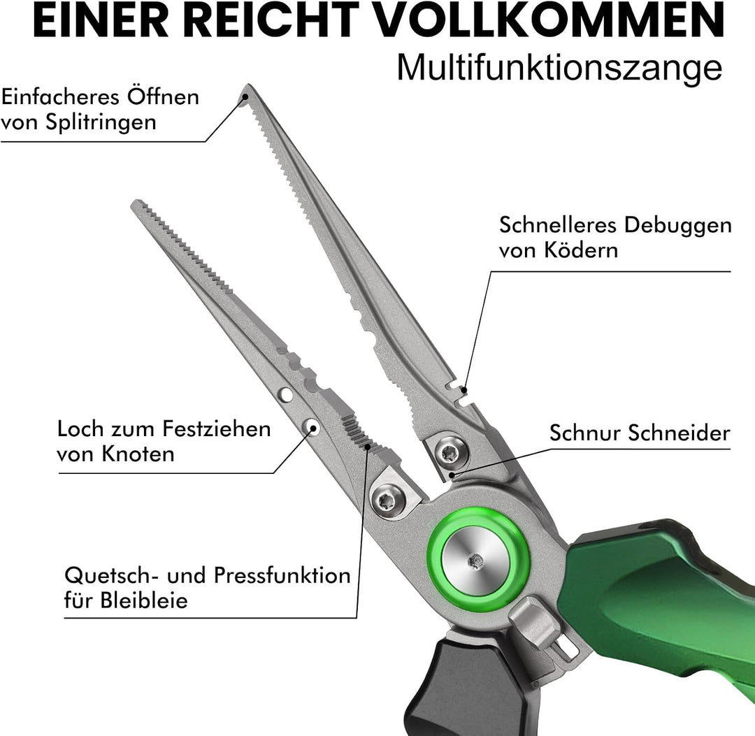 TRUSCEND Arretierbare Angelzangen Set, Multifunktionelles Angelzubehör | Einfach zu Bedienen, Handli