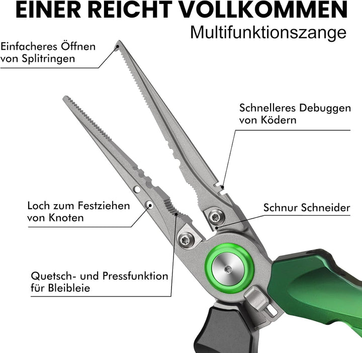 TRUSCEND Arretierbare Angelzangen Set, Multifunktionelles Angelzubehör | Einfach zu Bedienen, Handli