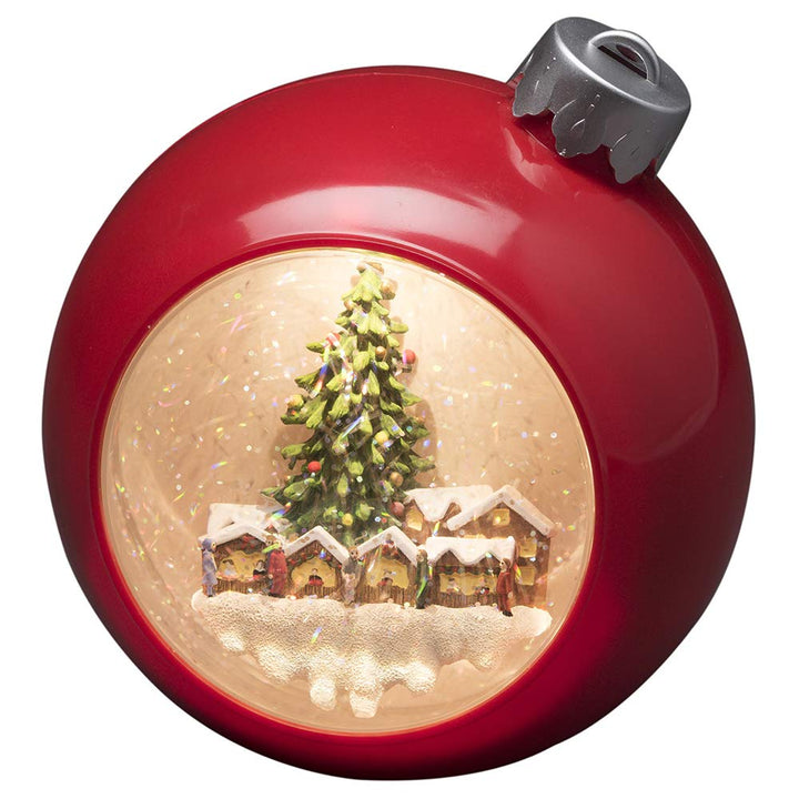 Konstsmide LED Weihnachtskugel Weihnachtsmarkt, wassergefüllt, 5h Timer, warm weisse Diode, batterie