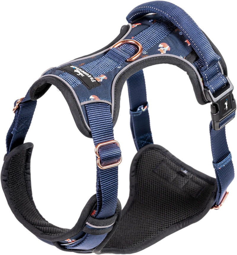 FREUDENTIER® atmungsaktives Hundegeschirr - komfortabel gepolstert - Let’s get Foxy Kollektion - 100