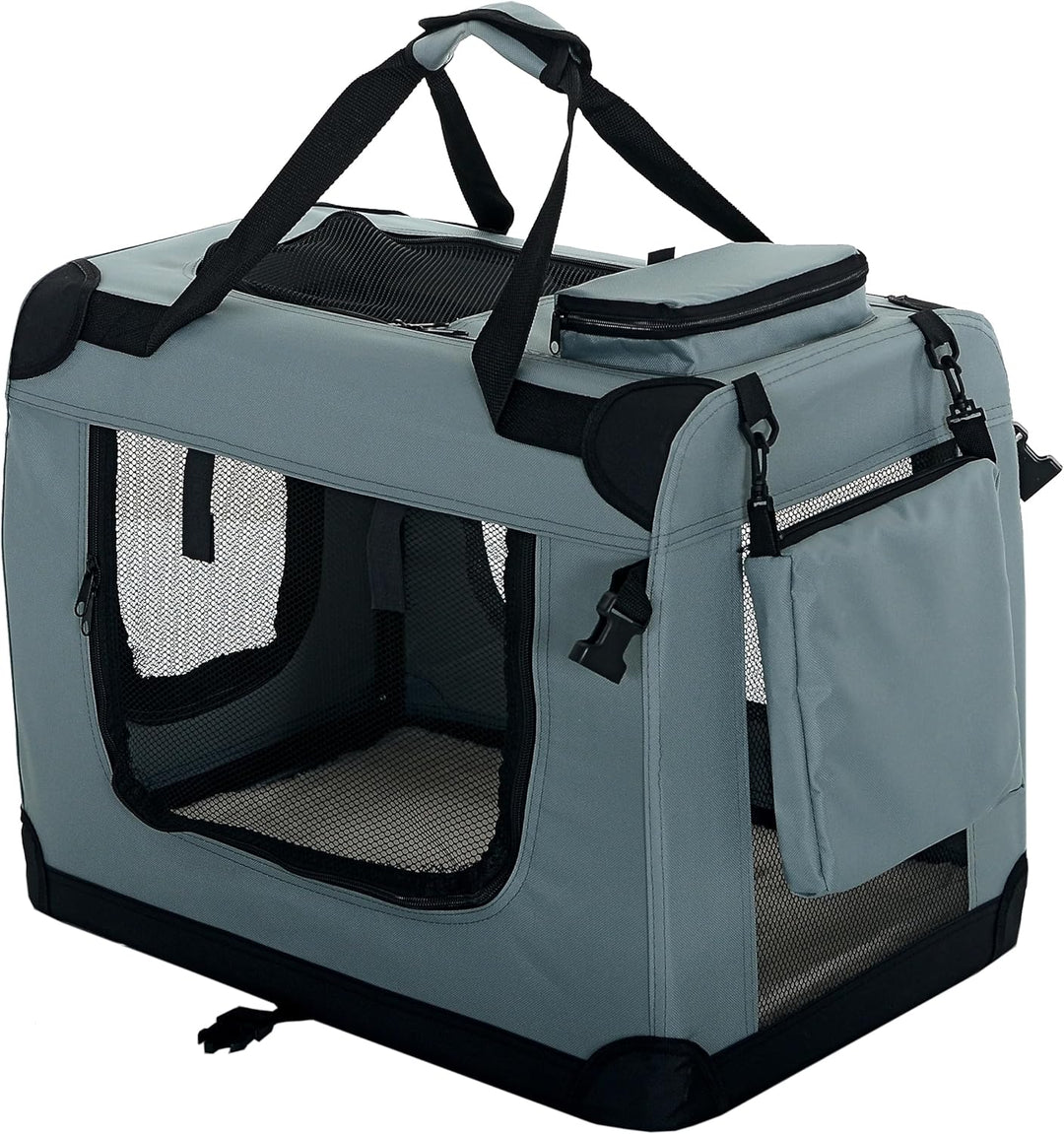 PET VIOLET Hundetransportbox Hundebox Faltbar Auto Transporttasche Hunde Katzen Tragetasche 70x52x50