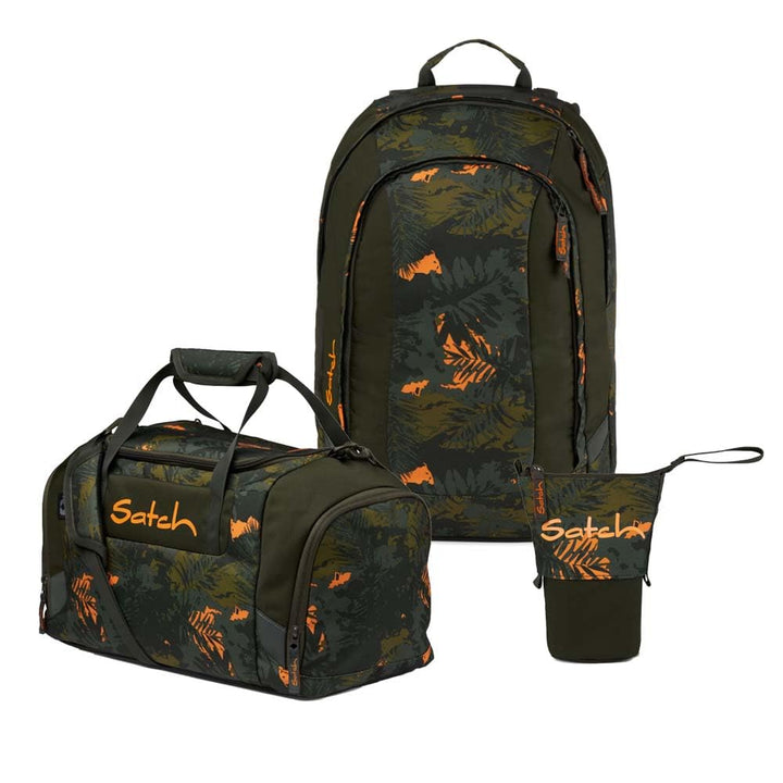 Satch Air Edition Schulrucksack Set 3tlg. inkl. Pencil Slider und Sporttasche Purple Laser, Purple L