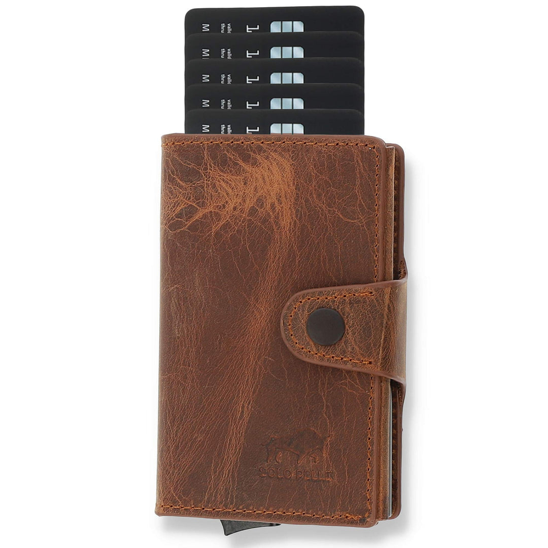 NEU: SOLO PELLE® Slim Wallet Mondo ohne Münzfach [bis zu 13 Karten] Slimwallet [RFID-Schutz] Kartene