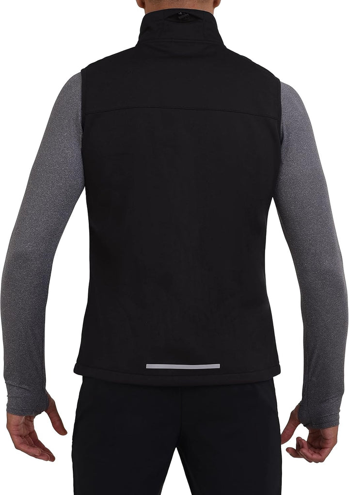 TCA Herren Flyweight winddichte Lauf- und Fahrradweste mit Reissverschlusstaschen M Schwarz, M Schwa