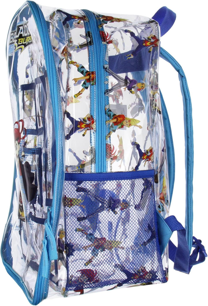 Beyblade Burst strapazierfähiger transparenter Schulrucksack, Reiserucksack, Büchertasche, Transpare