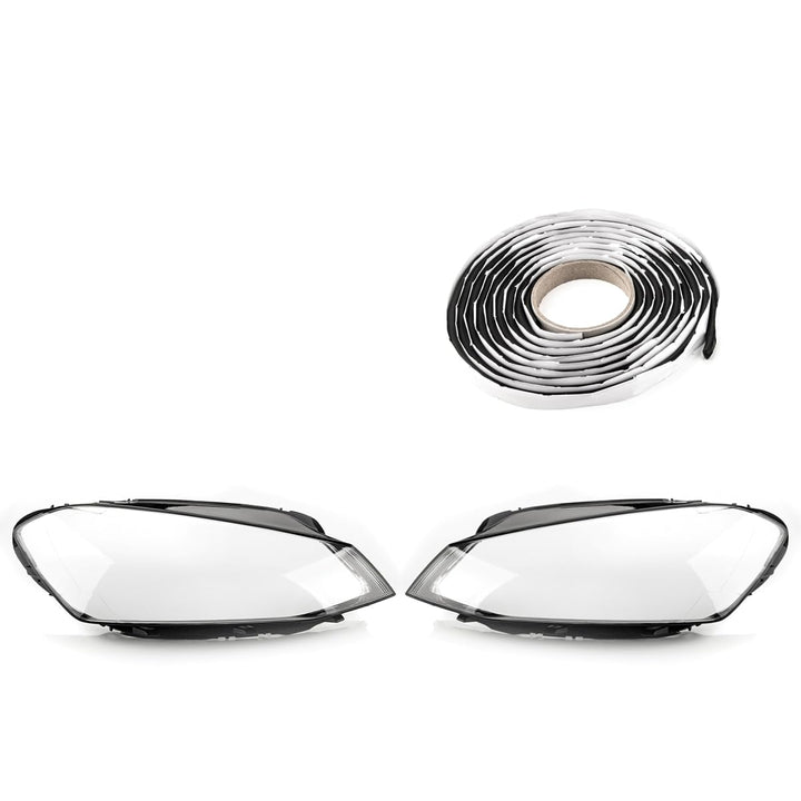 LST 2x Scheinwerferglas Streuscheibe Frontlicht Abdeckung links rechts Set kompatibel mit VW Golf 7
