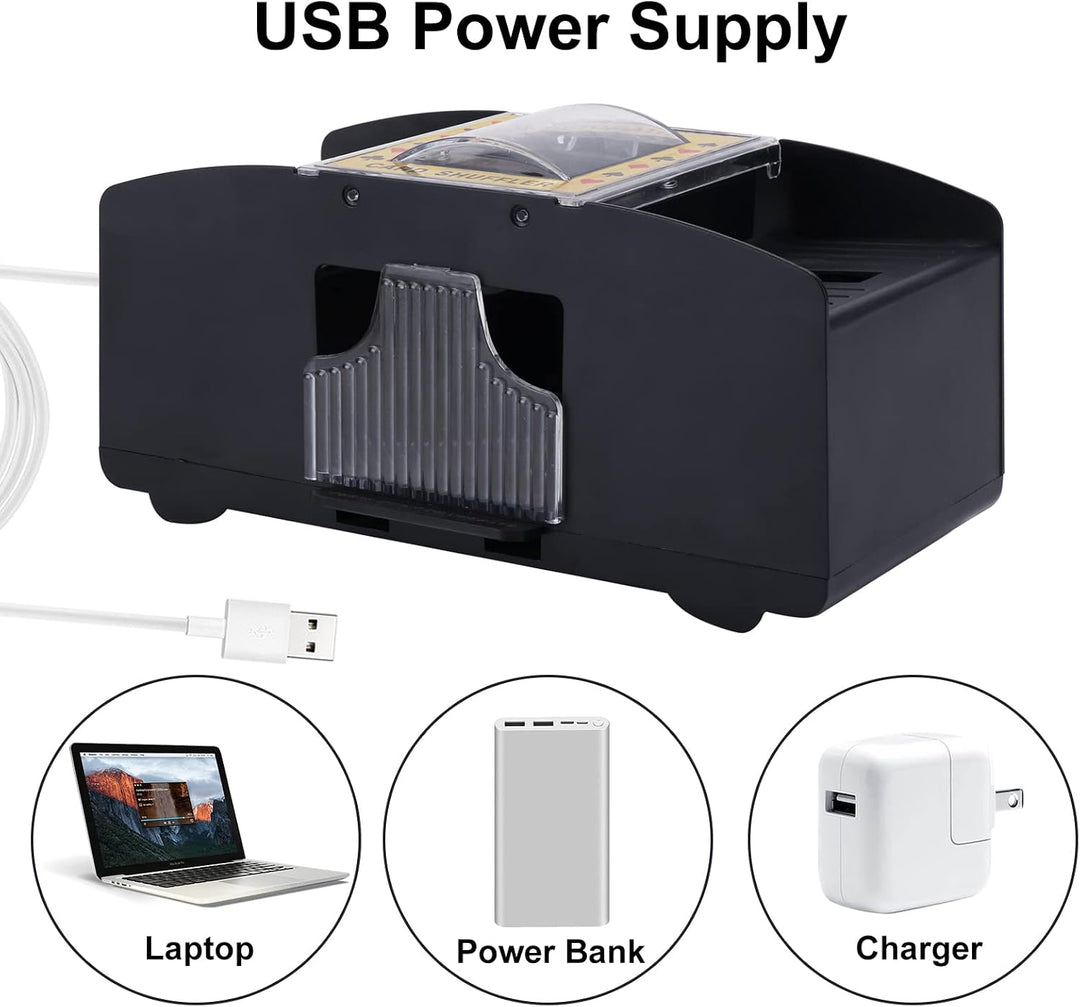 Ni-SHEN automatischer Kartenmischer für 2 Decks, USB-/batteriebetrieben, elektrischer Kartenmischer