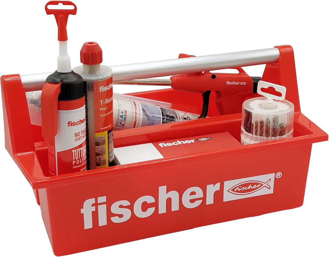 fischer Werkzeugkasten, der robuste und geräumige Werkzeugkoffer für professionelle Handwerker und p