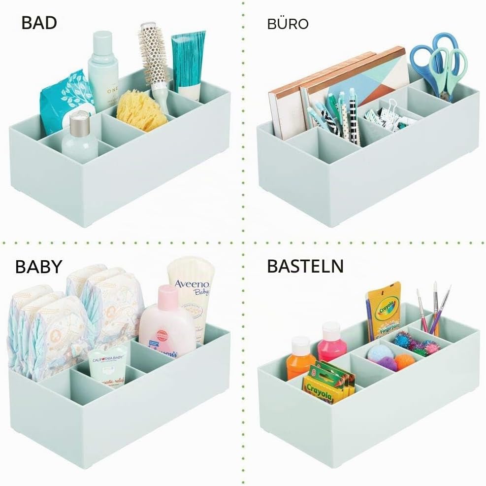 mDesign Schminkaufbewahrung für Wasch- oder Schminktische – Aufbewahrungsbox aus BPA-freiem Kunststo