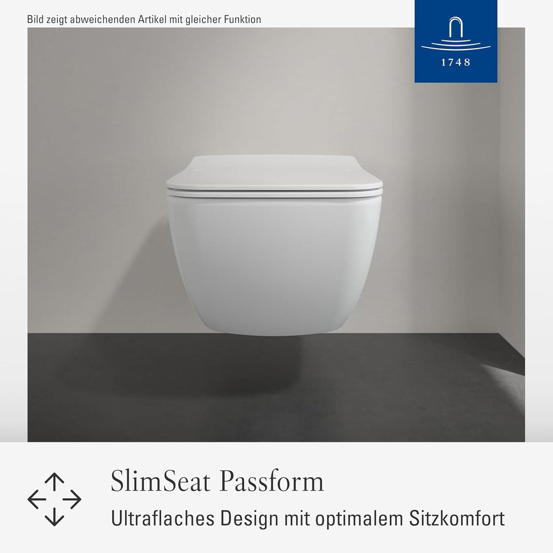 Villeroy & Boch Architectura WC-Sitz SlimSeat, Toilettendeckel mit Absenkautomatik, abnehmbarer Toil