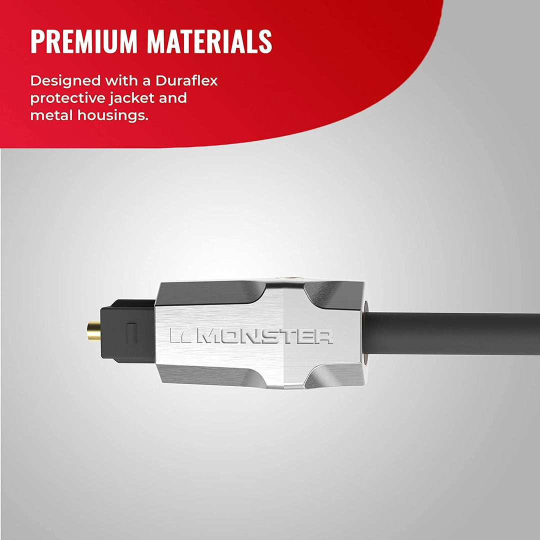 MONSTER M1000 Glasfaserkabel 3m, Fiber Optic Kabel, Surround-Sound, Digitales Audiokabel, Optimale S