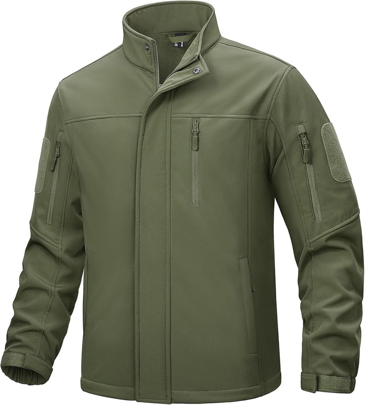 TACVASEN Herren Softshell Jacke Winddichte Outdoorjacke Übergangsjacke mit Reissverschlusstasche L A