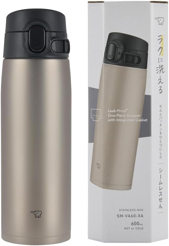 Zojirushi SM-VA60XA Vakuumflasche, 590 ml, Edelstahl 20-Ounce Rostfrei, 20-Ounce Rostfrei