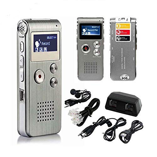 Garvee Digitaler Voice Recorder 8GB – Tragbares Diktiergerät mit LCD-Display – MP3-Player & eingebau