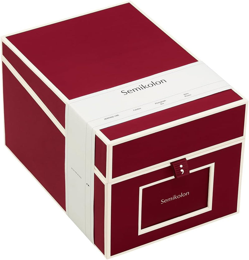 Semikolon 352544 CD- und Fotobox – 17,7 x 15,7 x 25,6 cm – für 10 x 15 cm Fotos – Cover burgundy dun