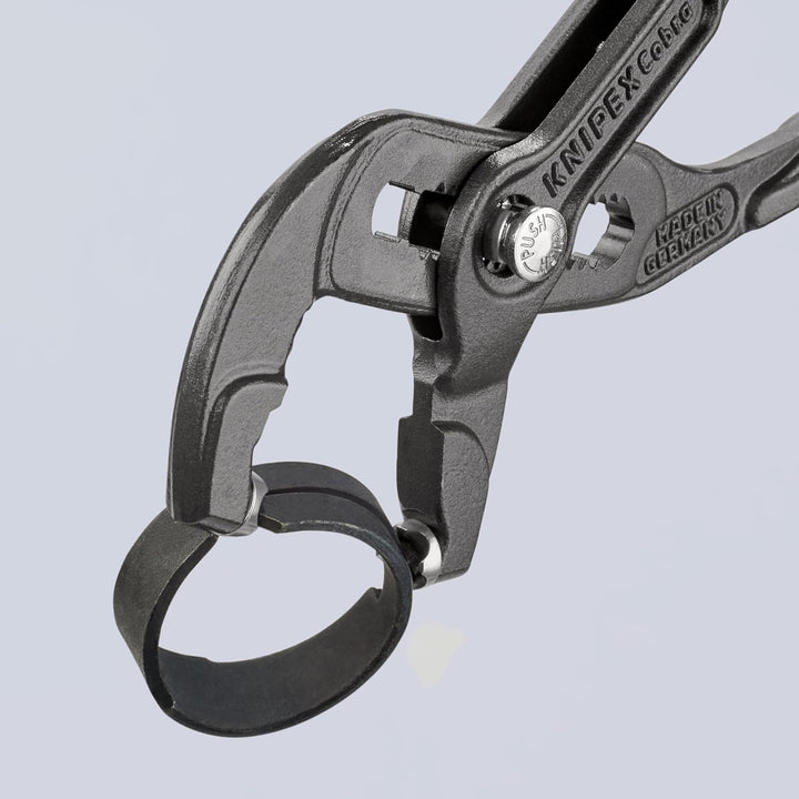 KNIPEX Federbandschellenzange für Schlauchschellen, Chrom-Vanadium, atramentiert, 180 mm (SB-Karte/B