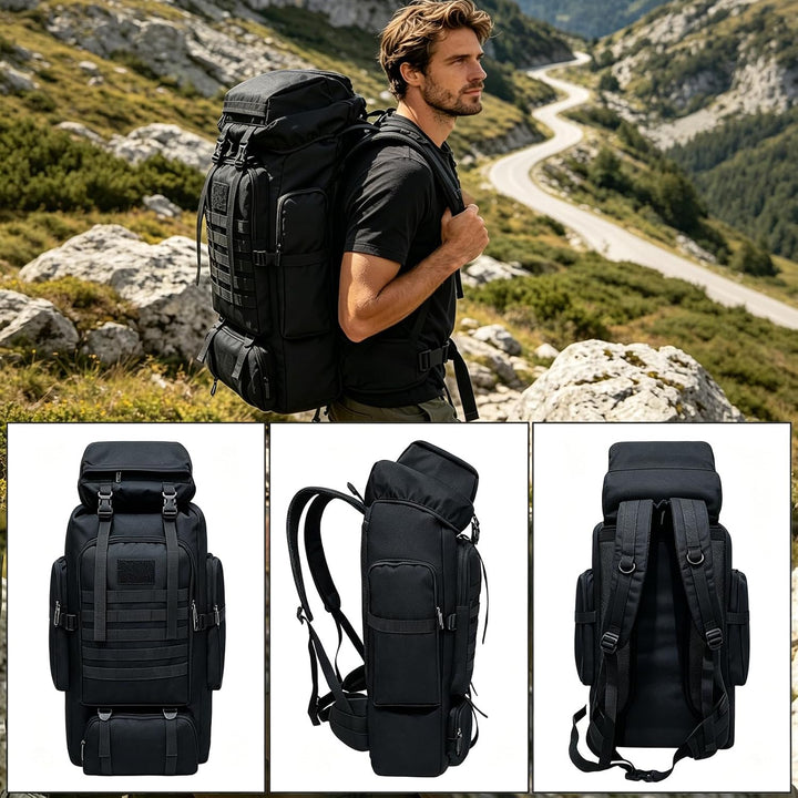 80L Wanderrucksack Campingrucksack, 80 Liter Grosses Fassungsvermögen Outdoor-Rucksack Reiseklettern
