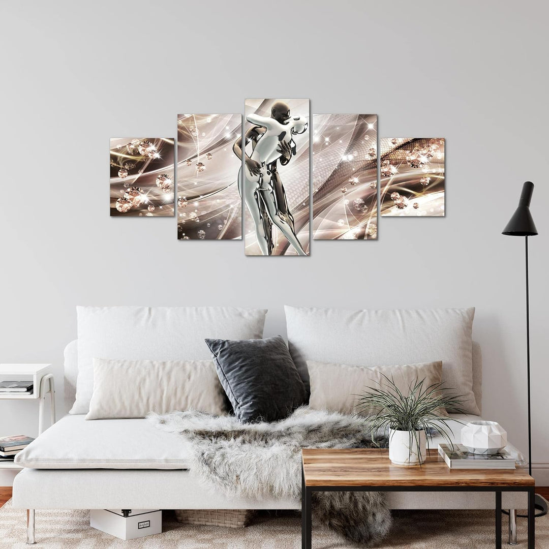 Runa Art Wandbilder Abstrakt Liebe 5 Teilig Bild auf Vlies Leinwand Deko Wohnzimmer Schlafzimmer Rom