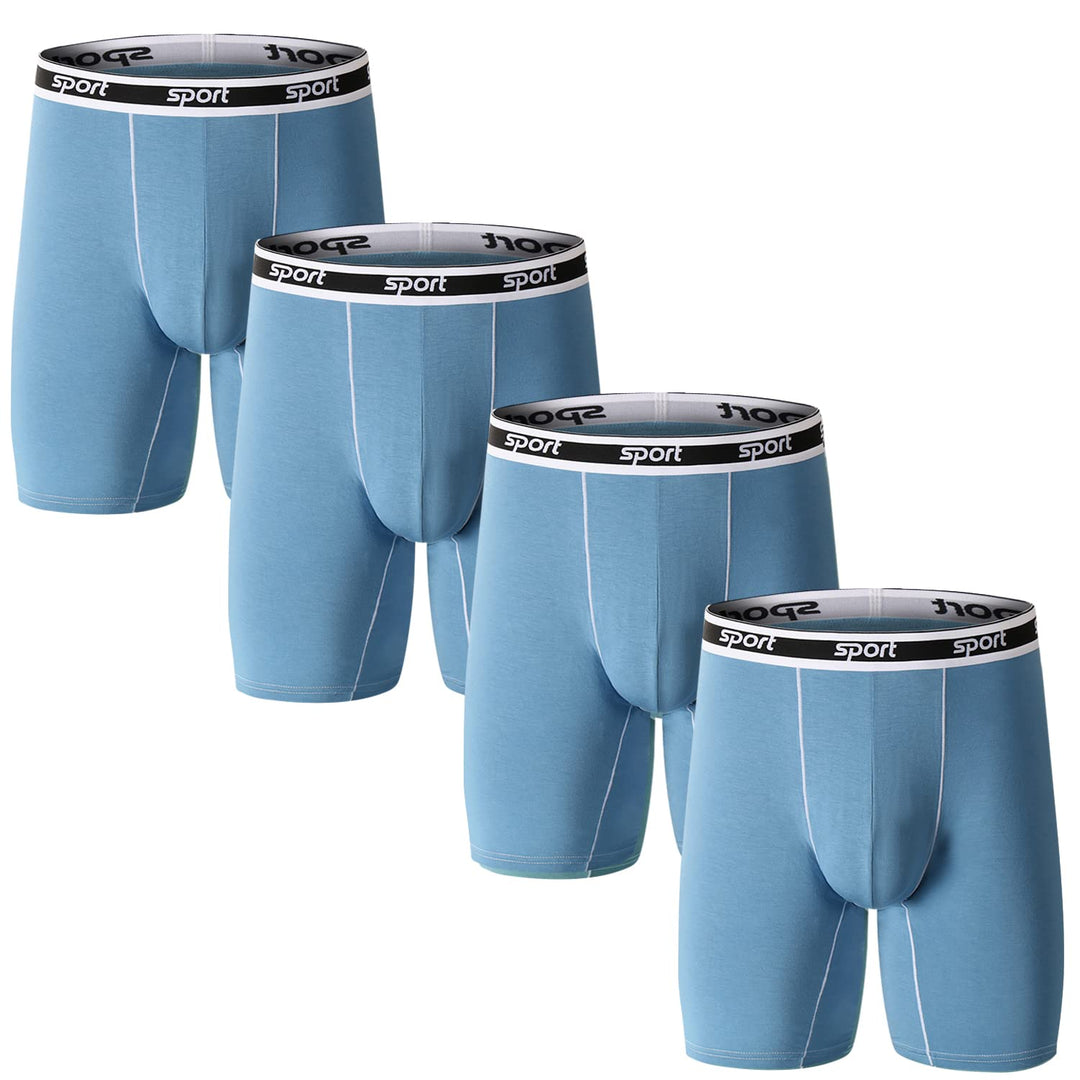 Nuofengkudu Herren Modal Unterwäsche Nahtlose Langes Bein Boxershorts Anti Chafing Unterhosen Atmung