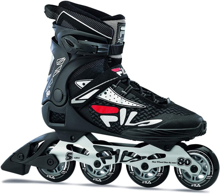 FILA Herren Legacy Pro 80 Inline Skate 7.5 schwarz/silber/rot, 7.5 schwarz/silber/rot