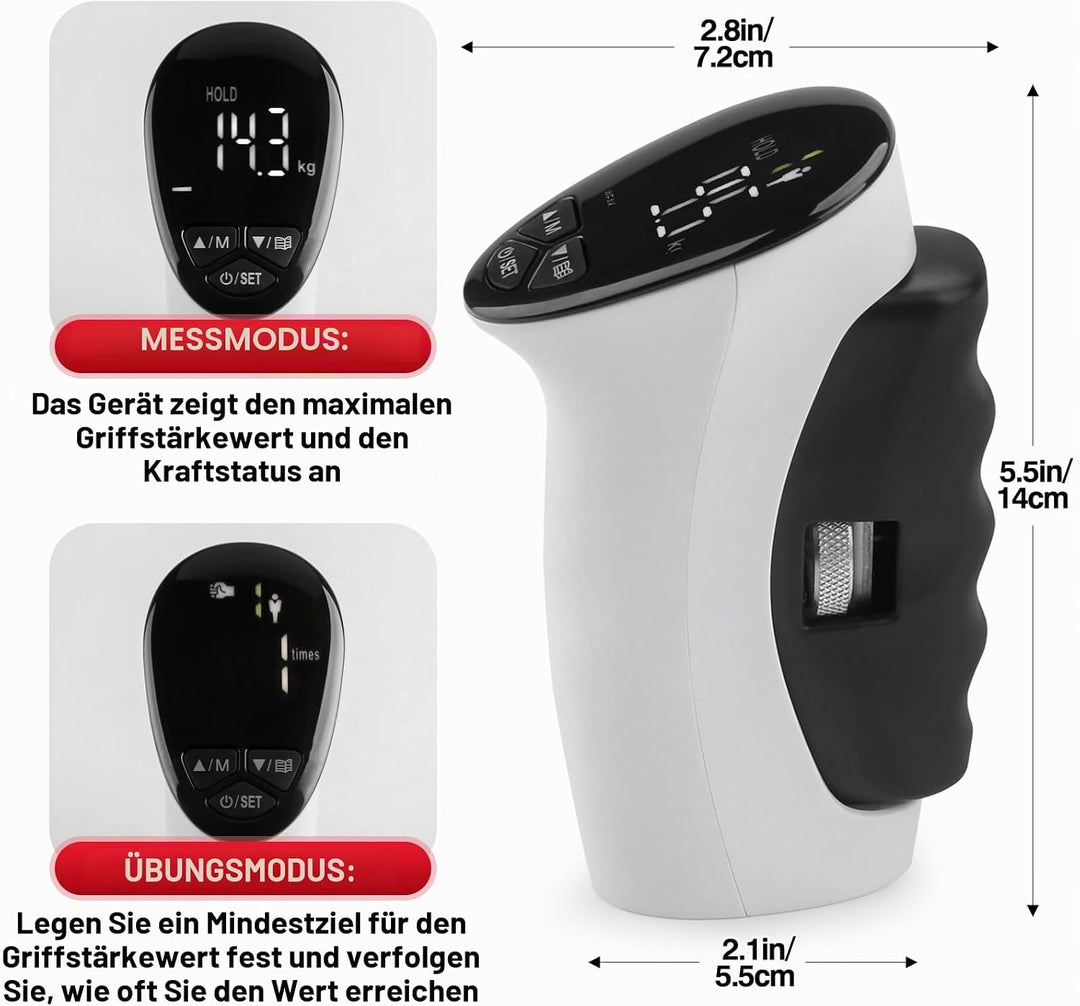 Griffstärke-Tester & -Trainer von Tilcore - Wiederaufladbarer Handgelenkdynamometer mit Handgelenkve