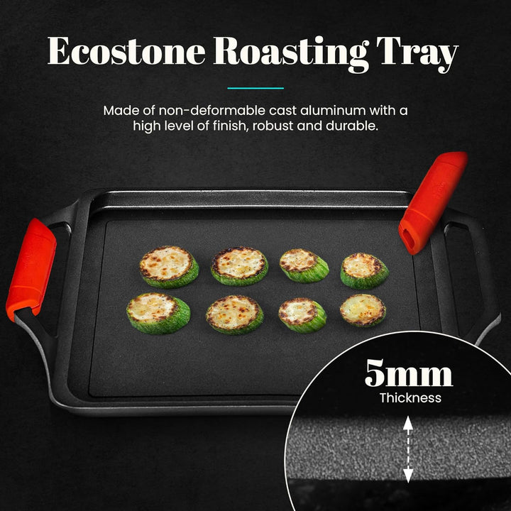WECOOK! Ecostone Grillplatte, Induktion Griddle-Pfanne 37 X 25 cm, Aluminiumguss, Antihaftbeschichtu