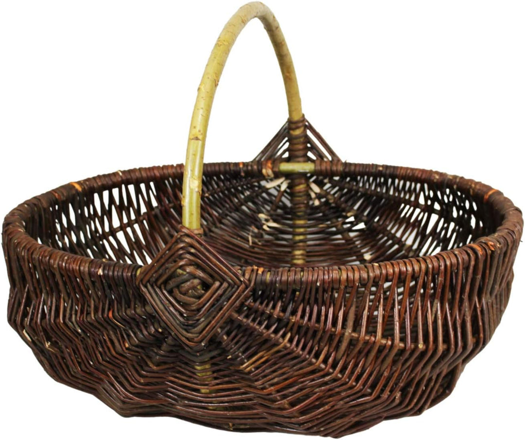 Weidengartenkorb - natürliche Weidenfarbe - rustikal (44 x 33 H 18/32 cm) 44 x 33 H 18 / 32 cm, 44 x