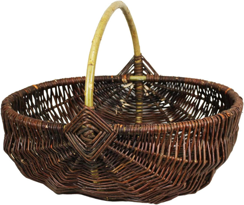 Weidengartenkorb - natürliche Weidenfarbe - rustikal (44 x 33 H 18/32 cm) 44 x 33 H 18 / 32 cm, 44 x