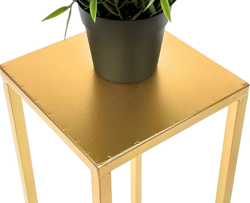 DanDiBo Blumenhocker Metall Gold Eckig Blumenständer Beistelltisch 96506 Blumensäule Modern Pflanzen