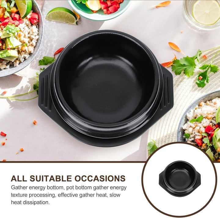 Housoutil Korean Cooking Korean Stone Bowl Sizzling Hot Pot for Bibimbap and Soup Premium Ceramic wi