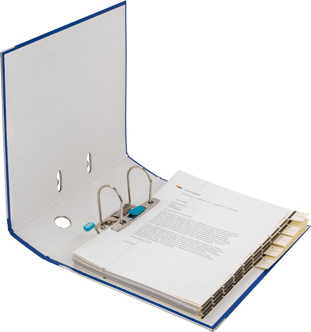 Elba Ordner A4, Smart Pro, 8 cm breit, Kunststoff aussen, hellblau, 10 Stück ozeanblau A4, breit, oz