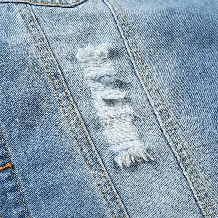 YOUTHUP Weste Herren Denim Weste Casual Zerrissen Jeansweste Outdoor Vintage Freizeitweste Ärmellose