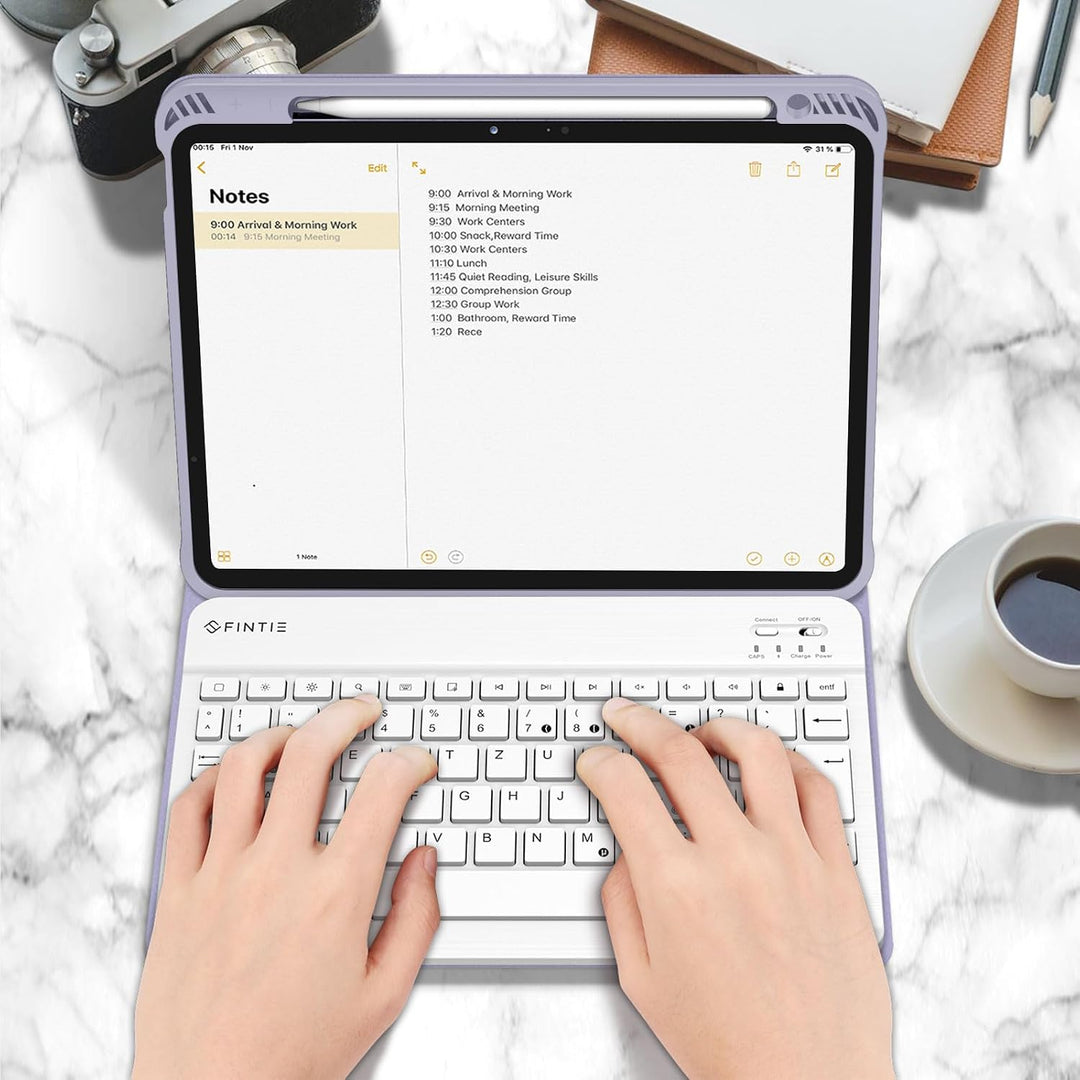 FINTIE Tastatur Hülle für iPad Air 11 Zoll M2, iPad Air 6/5/4 (2024/2022/2020) 10,9 Zoll, TPU Rücksc
