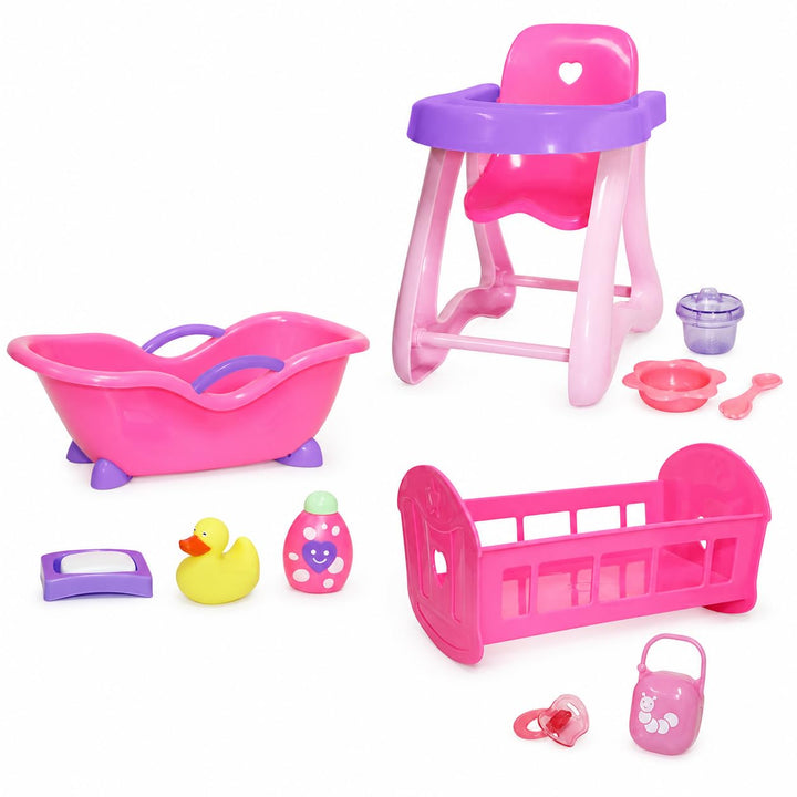 JC TOYS - Accessories 81453 Puppenzubehör, Farbset, 3 Stück, Rosa, 33 cm