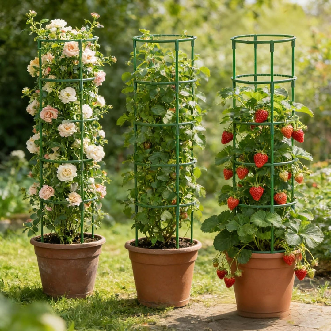 Tomaten Rankhilfe, Bis Zu 85 cm Hohe Rankhilfe Gurken Mit Verstellbarer Höhe, Unbegrenztes Spleissen