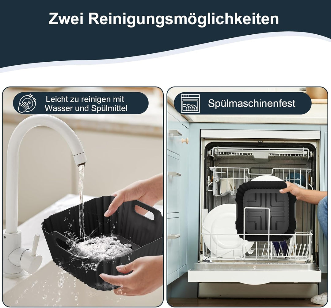 Silikonform Heissluftfritteuse für Russell Hobbs Air Fryer L 4L (27160-56), 2 Stück Airfryer Silikon