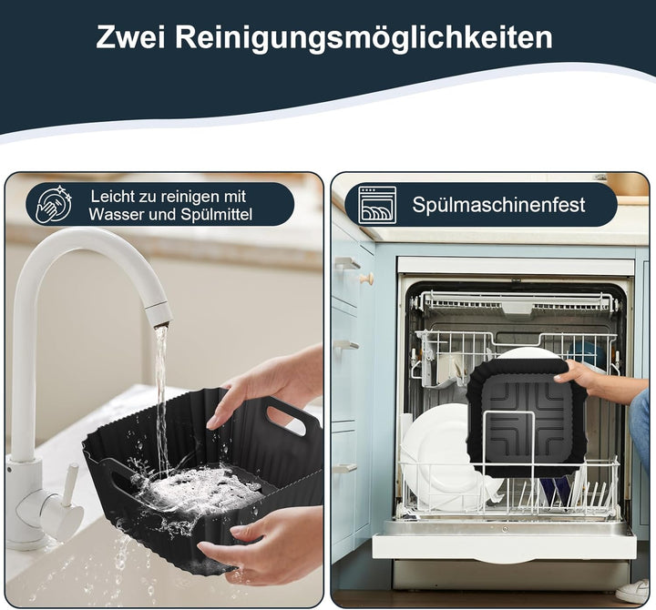 Silikonform Heissluftfritteuse für Russell Hobbs Air Fryer L 4L (27160-56), 2 Stück Airfryer Silikon