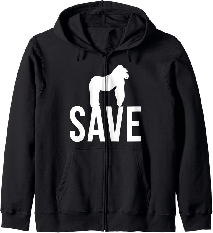 Save The Gorilla Tierschutz Spruch Kapuzenjacke
