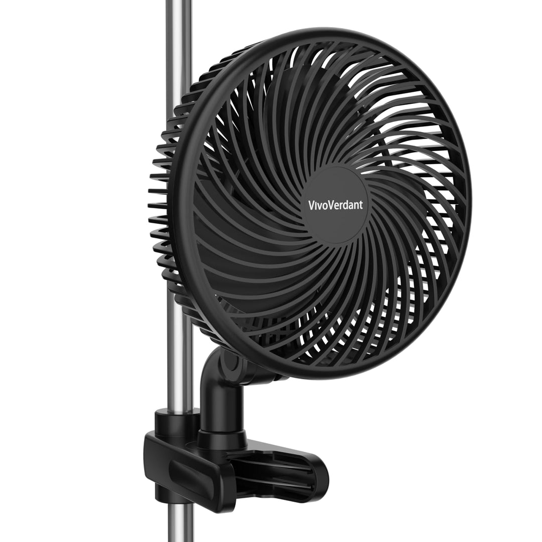 VivoVerdant Grow Ventilator Oszillierend mit Clip, 10 Stufen Klemmventilator, 330 CFM Umluftventilat