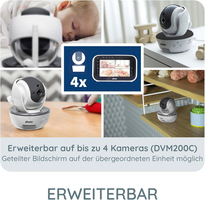 Alecto DVM200MBK Funk Babyphone steuerbarer Kamera - 100% störungsfreie Babyfon - Indoor Baby Monito