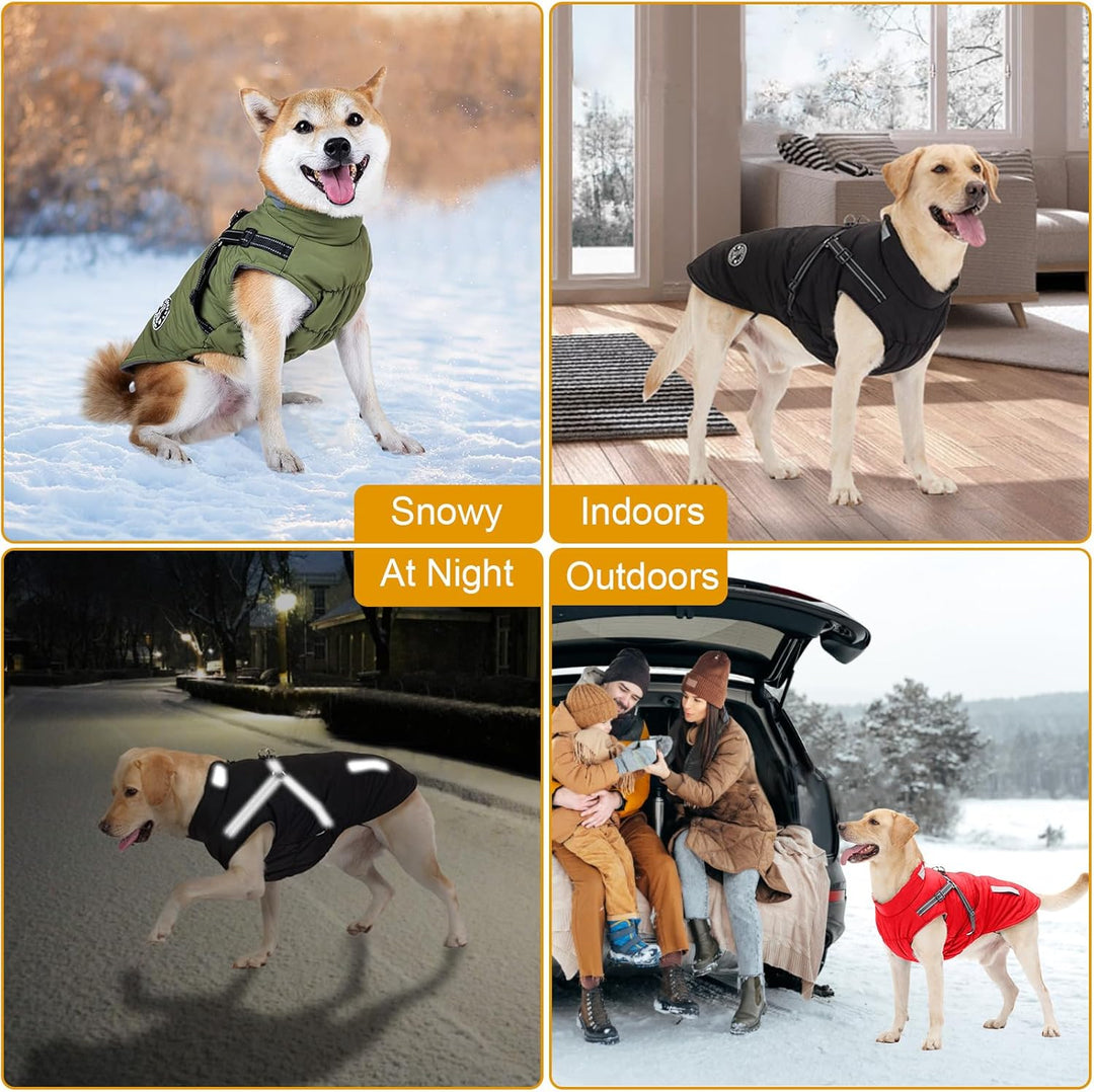 Hundemantel, Winter Hundejacke Wasserdicht Winddichte mit bauchschutz, Outdoor Hunde Wintermantel Hu