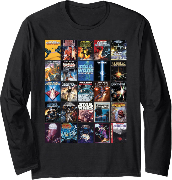 Star Wars Retro Video Game Covers Langarmshirt