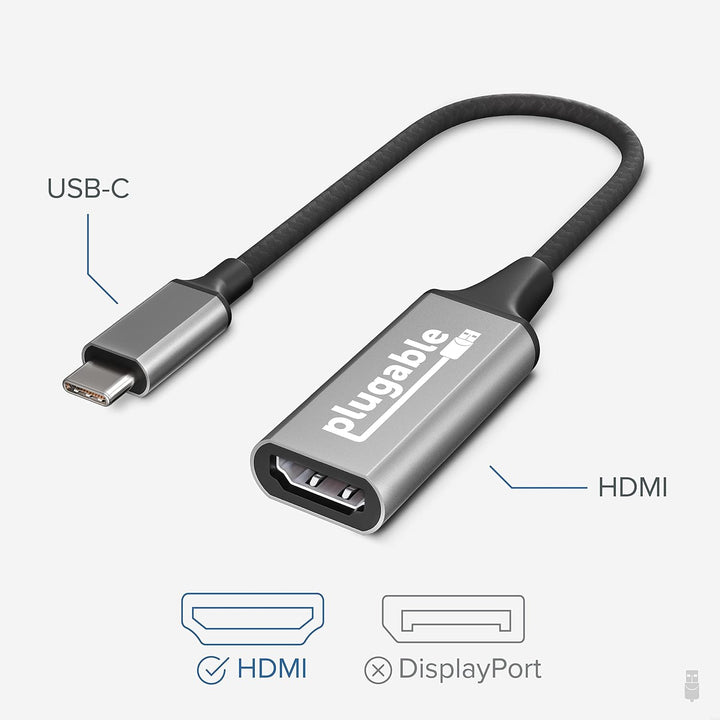 Plugable USB C auf HDMI Adapter, 2.0 HDMI, kompatibel mit Thunderbolt 3 Ports und vielen mehr, unter