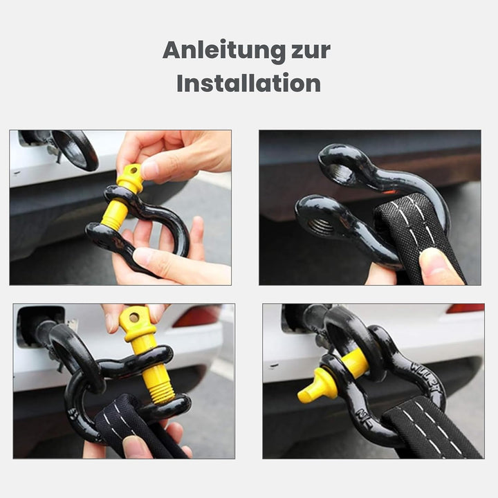 horntools Bogenschäkel Schäkel G209 6.5T, E-Galvanisiert 7/8" (22mm), Schäkel Set, Offroad Zubehör,