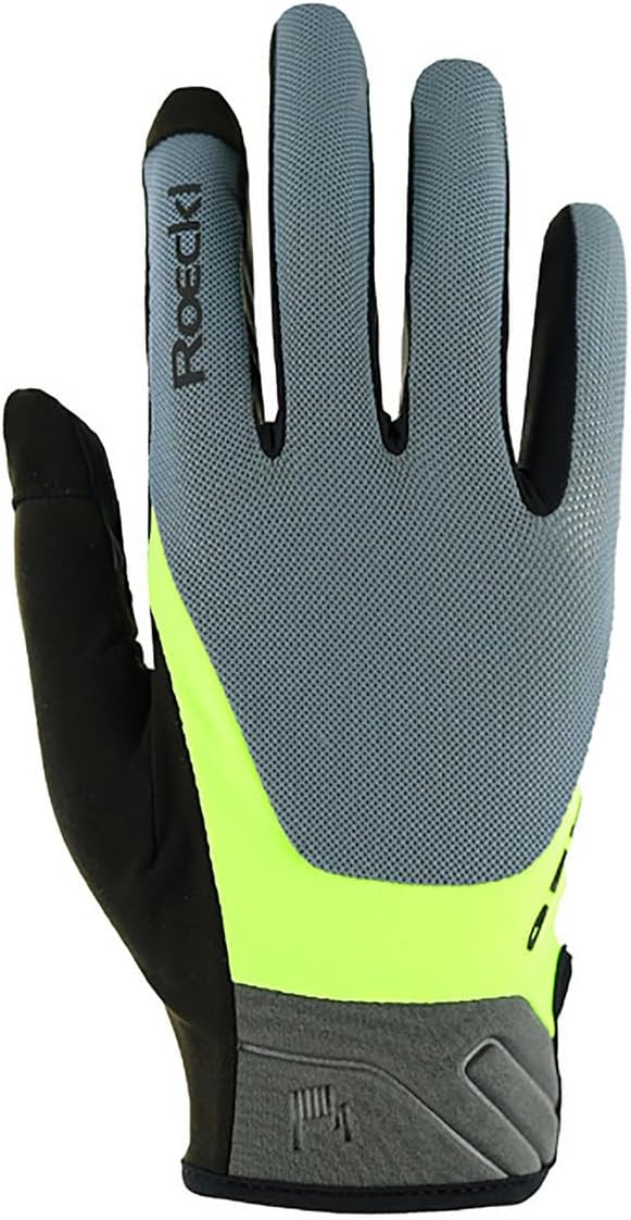Roeckl Mori 2 Fahrrad Handschuhe lang grau/gelb 2024: Grösse: 7.5
