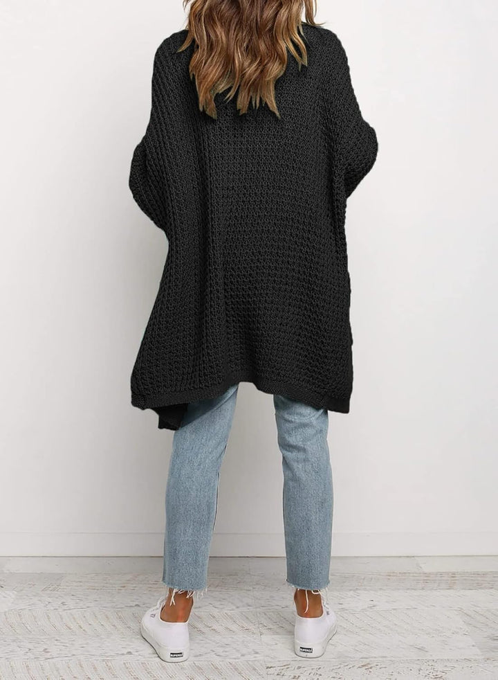 Maavoki Damen Lang Strickjacke Oversize Langarm Sweater Cardigan Casual Strickmantel Herbst Outerwea